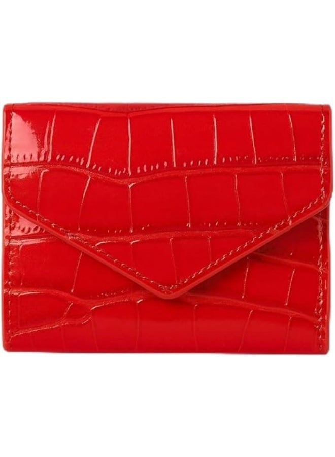 محفظة جلدية فاخرة بتصميم كروكو، صغيرة الحجم، متعددة الجيوب للبطاقات والنقود، ل تصميم عصري أنيق